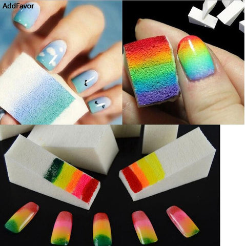 AddFavor 10pcs Salon DIY Nail Art Sponge Polish