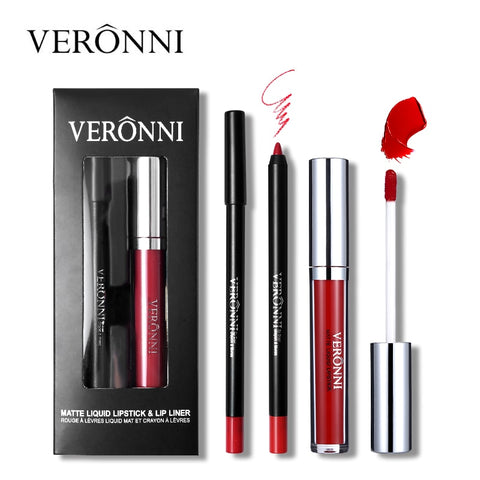 VERONNI Brand 13 Colors Lipgloss Lipliner Makeup Sets