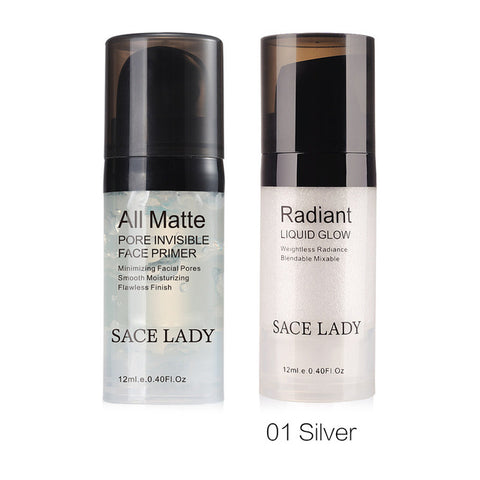 SACE LADY Face Makeup Set Highlighter Cream Matte Foundation Primer Illuminator Liquid Glow Make Up Kit Shimmer Base Cosmetic