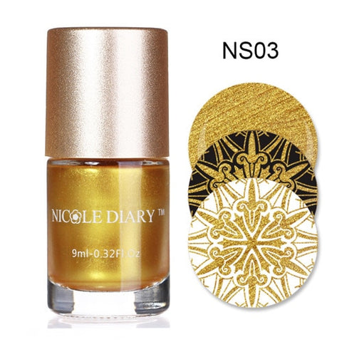 NICOLE DIARY 9ML Nail Polish Shell Mermaid Stamping Paint Polish