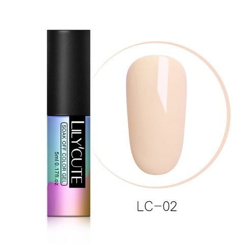 LILYCUTE Nail Art Gel 5ML Pure Color UV LED Gel Nail Polish