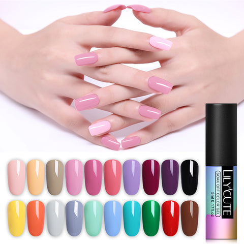 LILYCUTE Nail Art Pure Color UV LED Gel Nail Polish