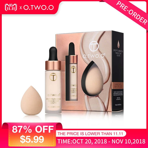O.TWO.O Matte Foundation With Sponge Puff