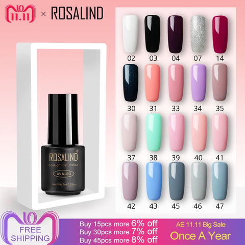 ROSALIND Pure Color 7ML Uv Gel Nail Polish