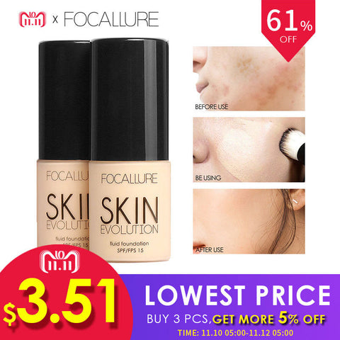 FOCALLURE Face Foundation Makeup Base Liquid Foundation