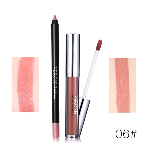 VERONNI Brand 13 Colors Lipgloss Lipliner Makeup Sets