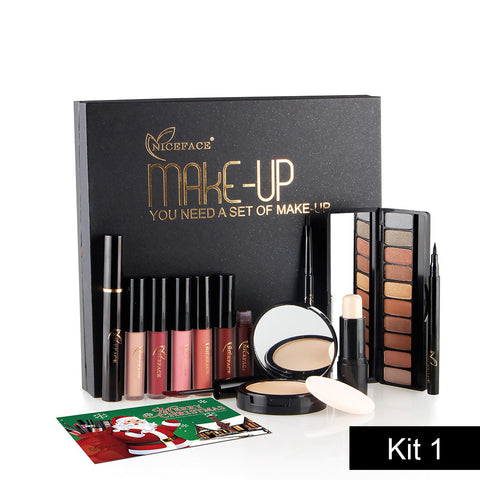 NICEFACE (Best Gift) Makup Tool Kit 13Pcs Make up Cosmetics Including Eyeliner Matte Lipstick Eyebrow Pencil Pressed Powder