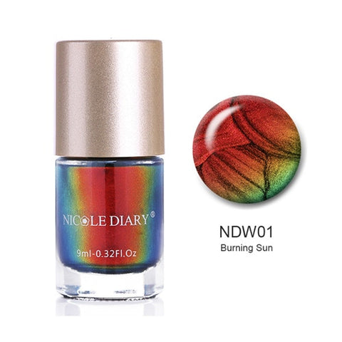 NICOLE DIARY Iridescent Flakies Chameleon Nail Polis
