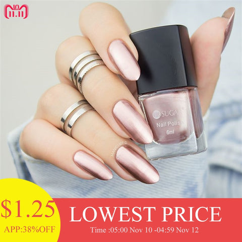 Colorful Pink Silver Gold Mirror Metallic Nail Polish