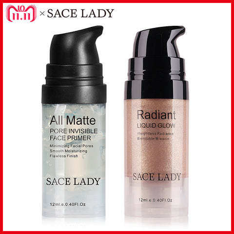 SACE LADY Face Makeup Set Highlighter Cream Matte Foundation Primer Illuminator Liquid Glow Make Up Kit Shimmer Base Cosmetic