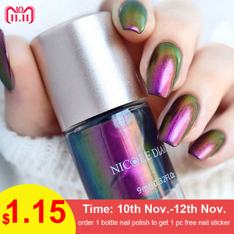 NICOLE DIARY Iridescent Flakies Chameleon Nail Polis